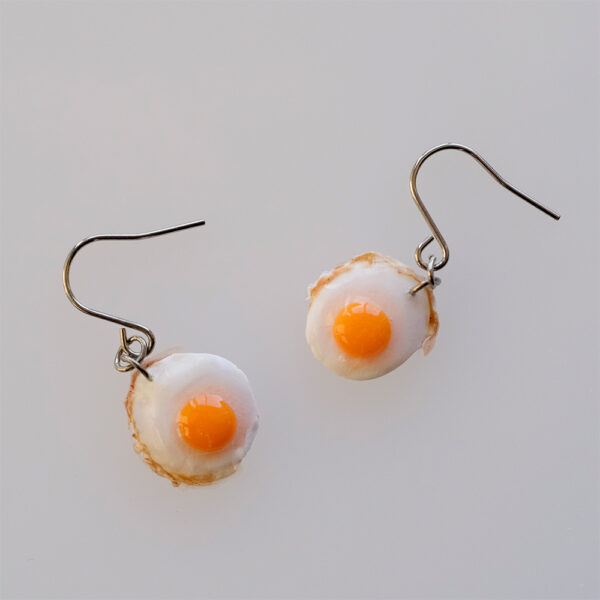 Fried egg earrings