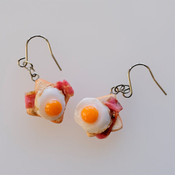 Bacon & egg toast earrings