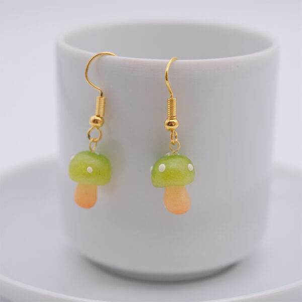 Green mushroom earrings - Image 2