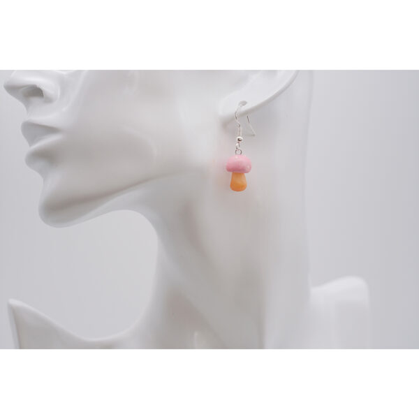 Pink mushroom earrings - Image 3