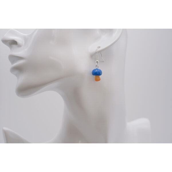 Blue mushroom earrings - Image 3